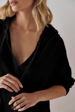 Exposed Seam Drawstring Long Sleeve Hoodie for a perfect OOTD – dress to impress outfits from Amexza