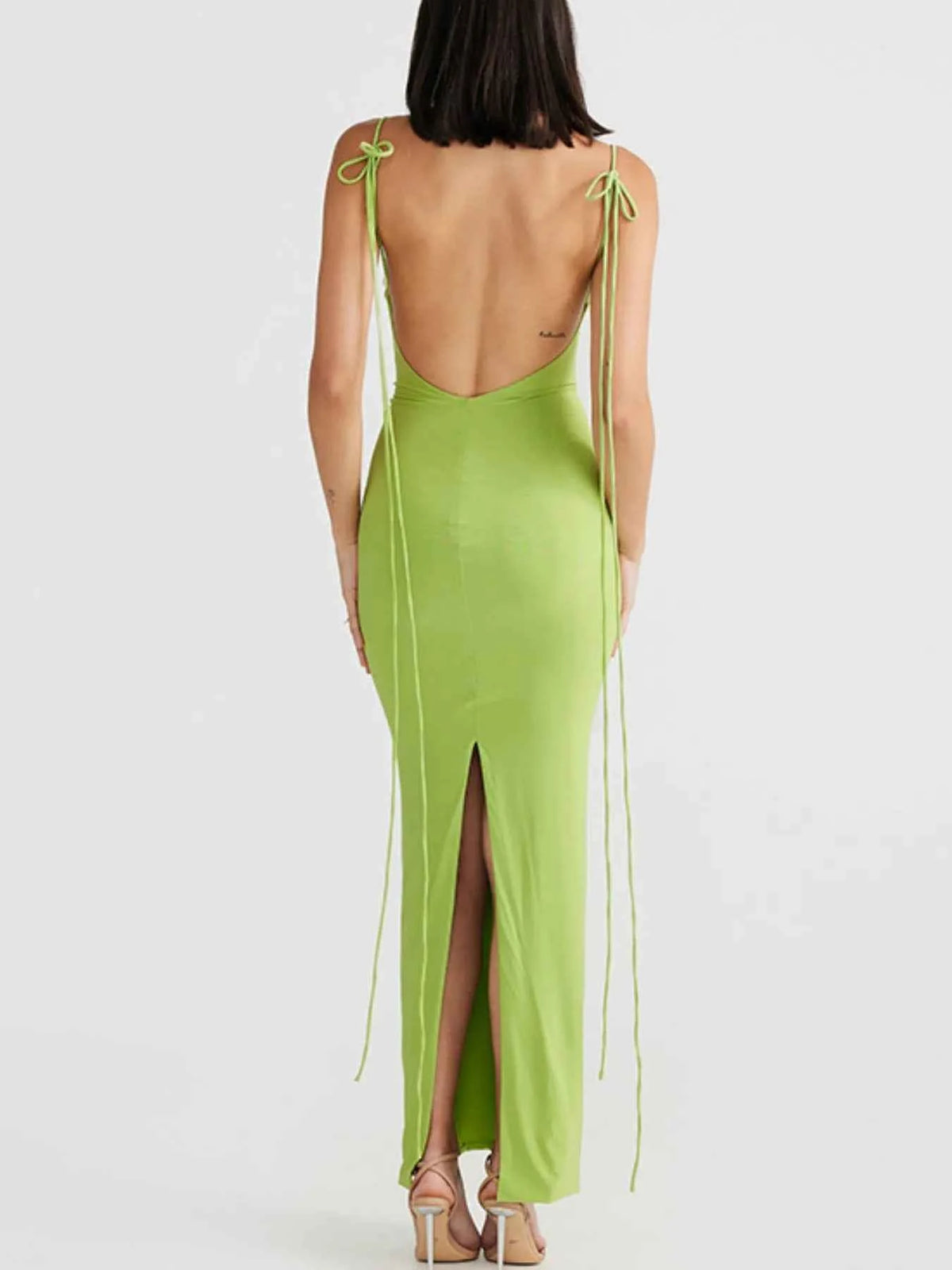 Backless Slit Sleeveless Bodycon Maxi Dress