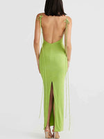Backless Slit Sleeveless Bodycon Maxi Dress