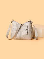 PU Leather Adjustable Strap Shoulder Bag Beige One Size for a perfect OOTD – dress to impress outfits from Amexza