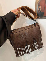 PU Leather Fringe Studded Crossbody Bag for a perfect OOTD – dress to impress outfits from Amexza