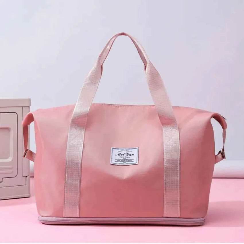 Oxford Cloth Oversize Travel Bag Dusty Pink One Size for a perfect OOTD – dress to impress outfits from Amexza