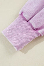 Exposed Seam Round Neck Long Sleeve Sweatshirt for a perfect OOTD – dress to impress outfits from Amexza