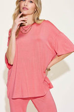 Basic Bae Full Size Bamboo Drop Shoulder T-Shirt and Flare Pants Set for a perfect OOTD – dress to impress outfits from Amexza