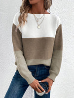 Color Block Boat Neck Sweater for a perfect OOTD – dress to impress outfits from Amexza