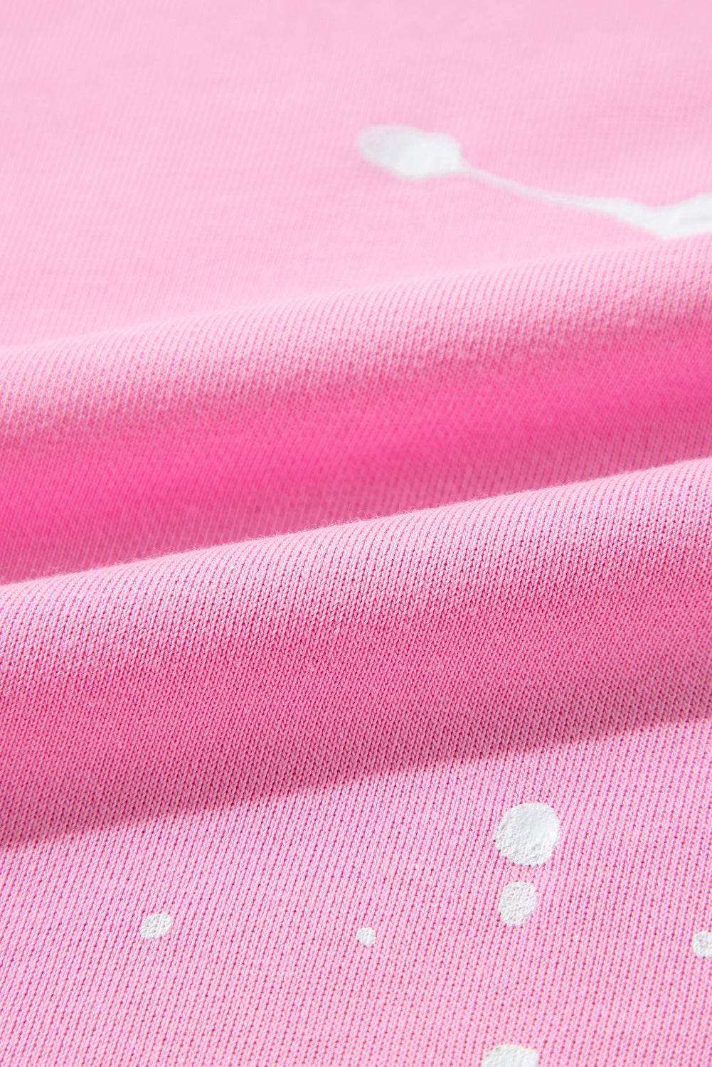 Exposed Seam Splatter Print Round Neck Sweatshirt for a perfect OOTD – dress to impress outfits from Amexza