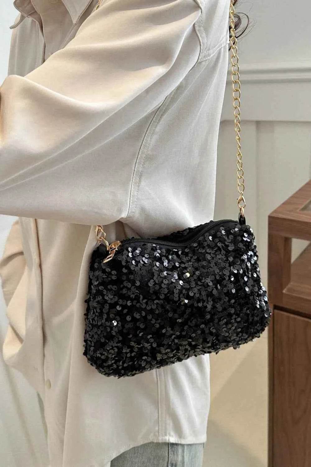 Sequin Removable Strap Shoulder Bag for a perfect OOTD – dress to impress outfits from Amexza