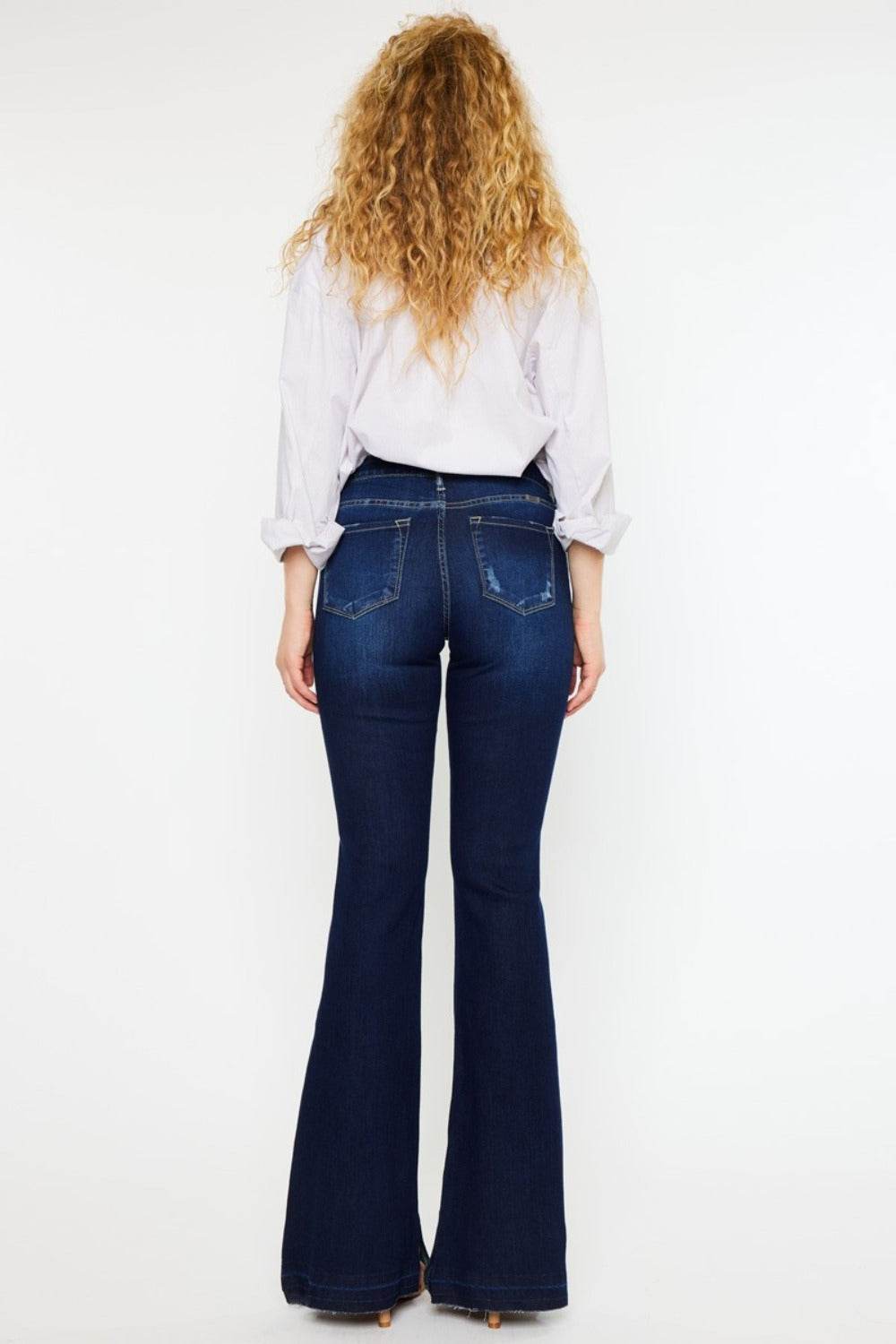Kancan Mid Rise Slim Flare Jeans - Amexza