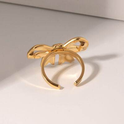 18K Gold-Plated Stainless Steel Bow Ring for a perfect OOTD – dress to impress outfits from Amexza