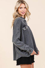 Mittoshop Mineral Wash Waffle Knit Collared Neck Henley Top for a perfect OOTD – dress to impress outfits from Amexza