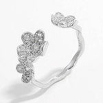 925 Sterling Silver Inlaid Zircon Open Ring Silver for a perfect OOTD – dress to impress outfits from Amexza