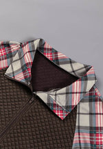 Plaid Half Zip Long Sleeve Sweatshirt for a perfect OOTD – dress to impress outfits from Amexza