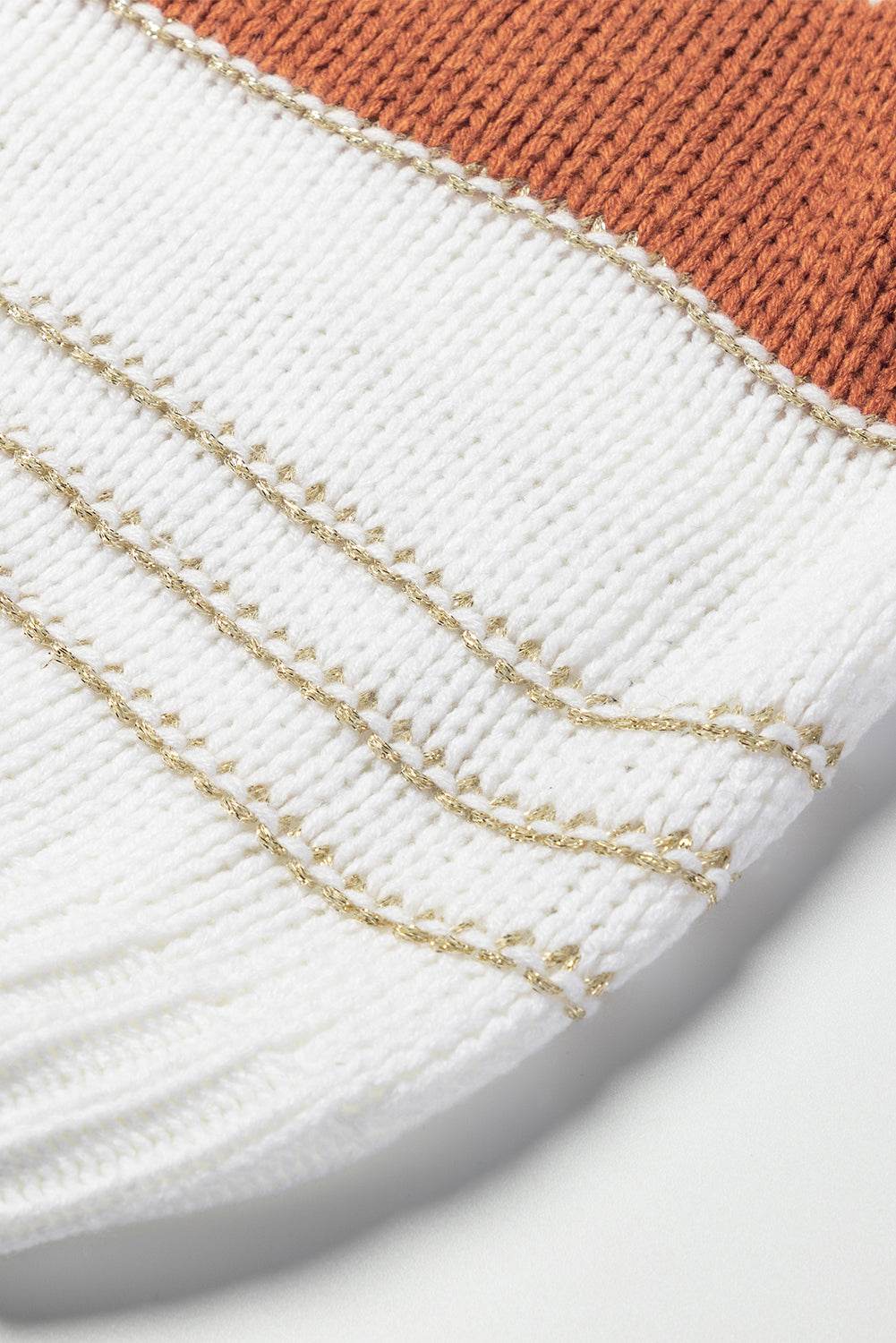 Striped Round Neck Dropped Shoulder Sweater for a perfect OOTD – dress to impress outfits from Amexza