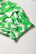 Printed Puff Half Sleeve V Neck Babydoll Dress for a perfect OOTD – dress to impress outfits from Amexza