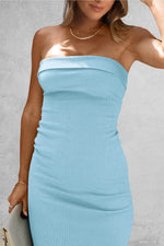 Slit Tube Midi Dress - Amexza