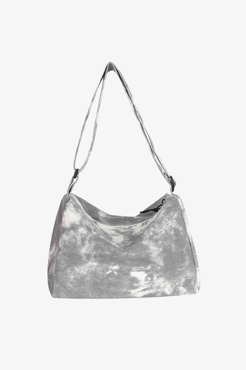 Tie-Dye Canvas Crossbody Bag Light Gray One Size for a perfect OOTD – dress to impress outfits from Amexza