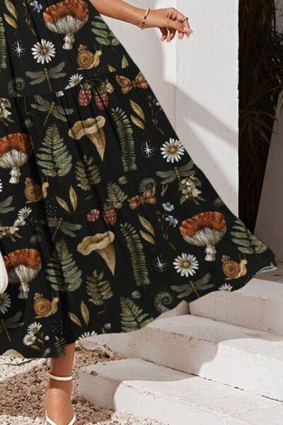 FAM-FAM Tiered Printed Square Neck Cami Dress for a perfect OOTD – dress to impress outfits from Amexza