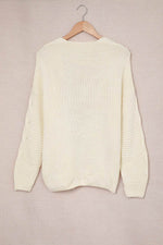 Cable-Knit Open Front Cardigan - Amexza