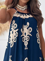 Printed Spaghetti Strap Sleeveless Maxi Dress - Amexza