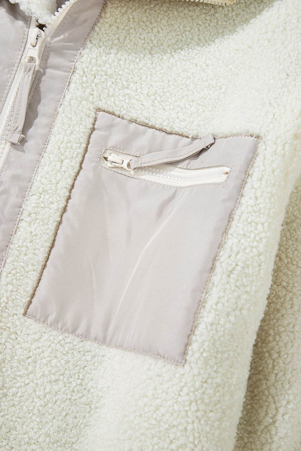 Chest Pocket Zip Up Fleece Jacket - Amexza