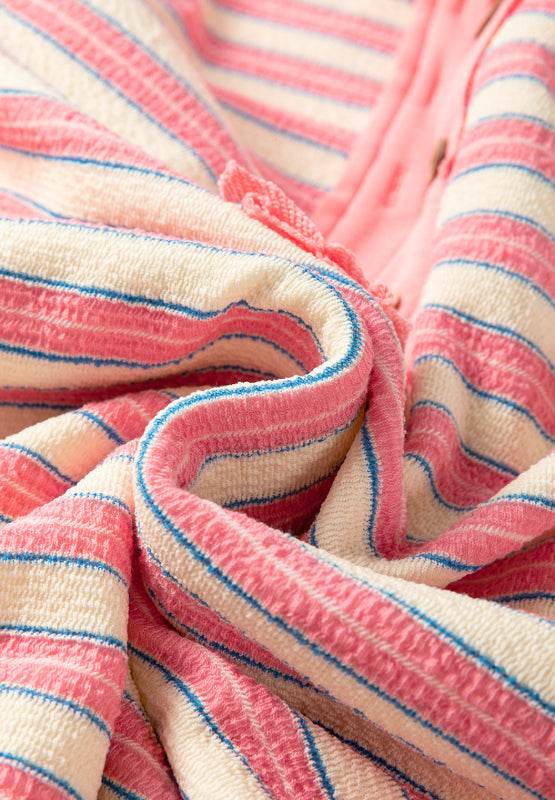 Striped Johnny Collar Long Sleeve Sweatshirt for a perfect OOTD – dress to impress outfits from Amexza