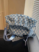 Checkered Raw Edge Adjustable Strap Convertible Bag for a perfect OOTD – dress to impress outfits from Amexza