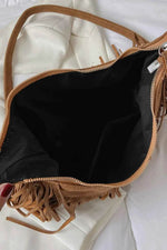 Suede Fringe Adjustable Strap Shoulder Bag for a perfect OOTD – dress to impress outfits from Amexza