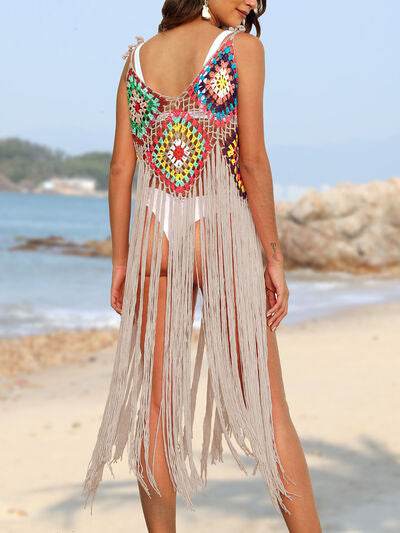 Fringe Spaghetti Strap Cover-Up for a perfect OOTD – dress to impress outfits from Amexza