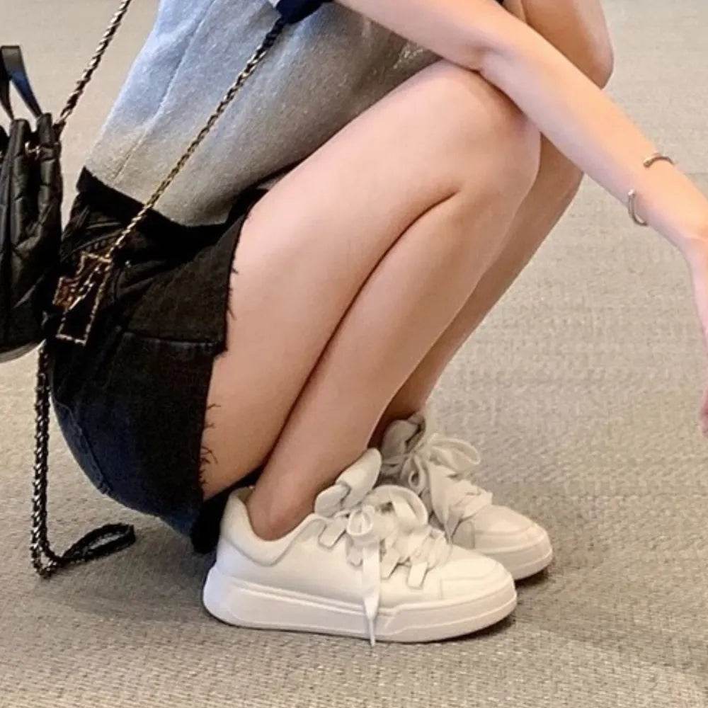 Lace Up Round Toe Sneakers for a perfect OOTD – dress to impress outfits from Amexza