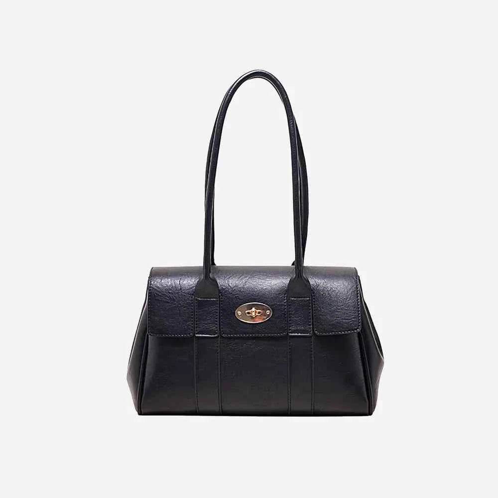 PU Leather Shoulder Bag Black One Size for a perfect OOTD – dress to impress outfits from Amexza