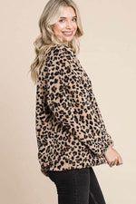 Culture Code Leopard Faux Fur Round Neck Top for a perfect OOTD – dress to impress outfits from Amexza