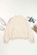 Half Zip Drop Shoulder Long Sleeve Sweatshirt for a perfect OOTD – dress to impress outfits from Amexza