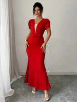 Petal Sleeve Mermaid Maxi Dress