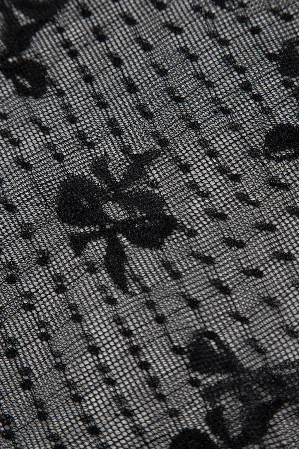 Bow Round Neck Sheer Top - Amexza