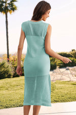 Slit Round Neck Sleeveless Sweater Dress for a perfect OOTD – dress to impress outfits from Amexza