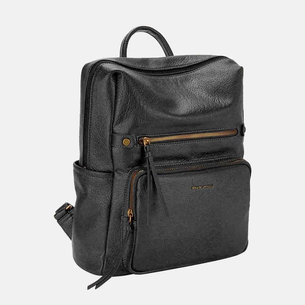 David Jones PU Leather Backpack Bag Black One Size for a perfect OOTD – dress to impress outfits from Amexza