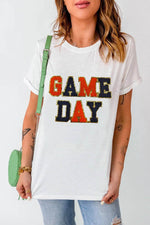GAME DAY Round Neck Short Sleeve T-Shirt - Amexza