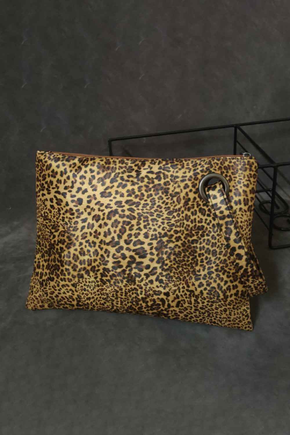 Leopard PU Leather Clutch Yellow Leopard One Size for a perfect OOTD – dress to impress outfits from Amexza