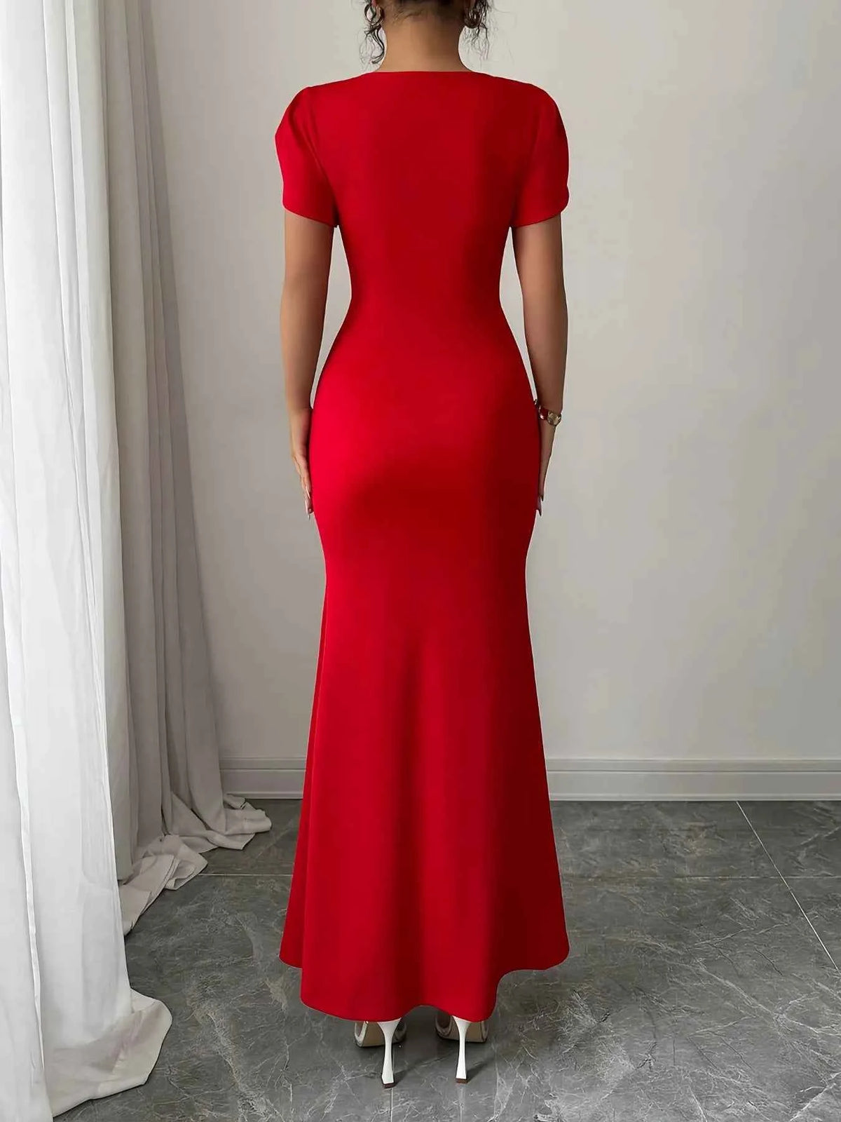 Petal Sleeve Mermaid Maxi Dress