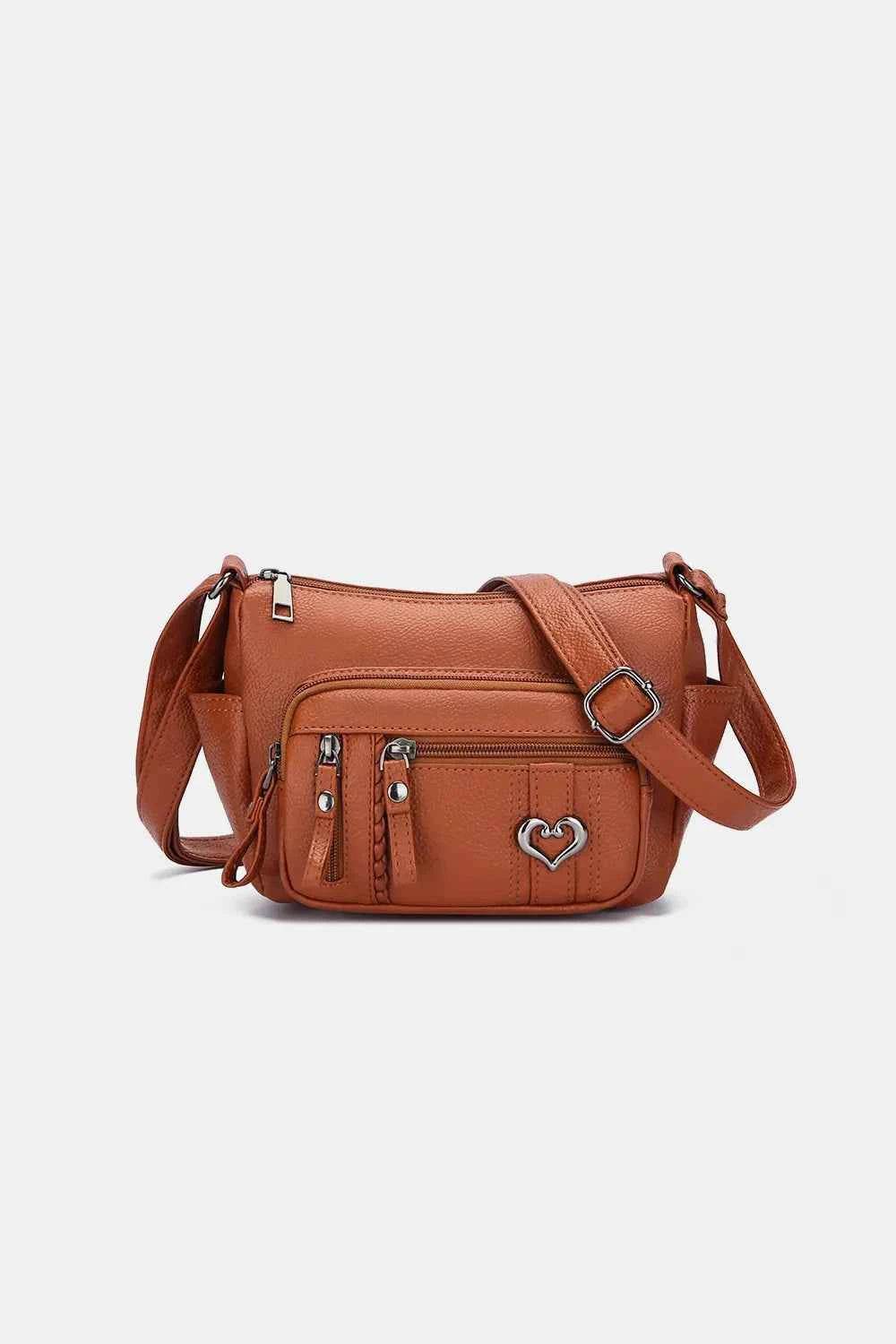 PU Leather Adjustable Strap Shoulder Bag Caramel One Size for a perfect OOTD – dress to impress outfits from Amexza