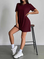 Round Neck Short Sleeve T-Shirt Dress