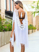 Tassel Cutout Half Sleeve Cover-Up for a perfect OOTD – dress to impress outfits from Amexza