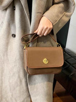 PU Leather Suede Twist-Lock Shoulder Bag for a perfect OOTD – dress to impress outfits from Amexza