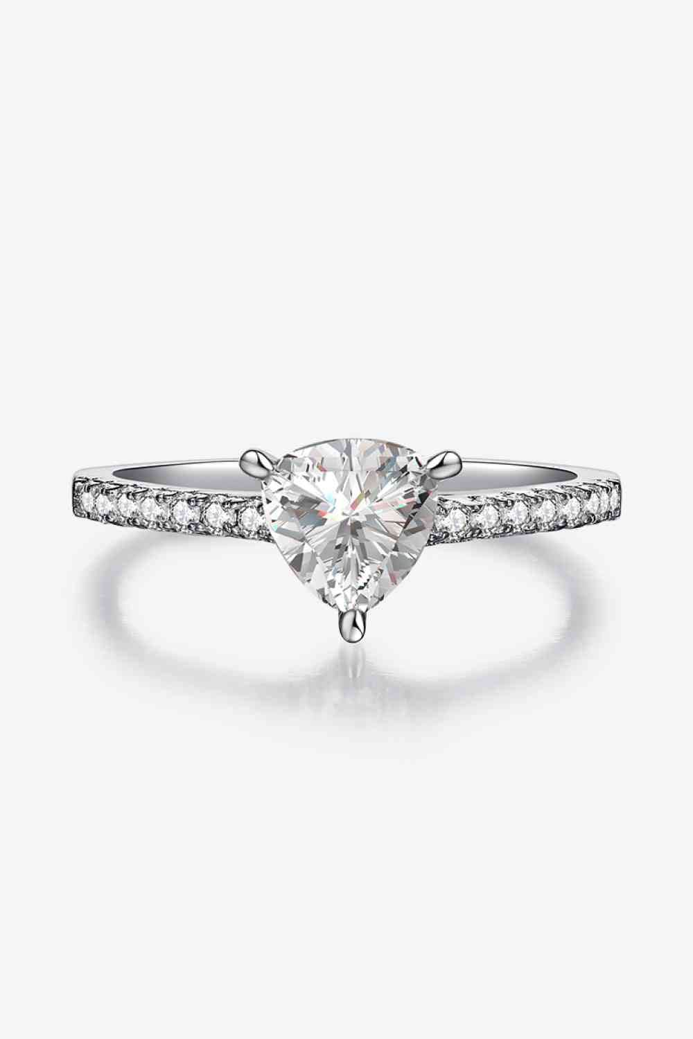 1 Carat Moissanite Triangle 925 Sterling Silver Ring for a perfect OOTD – dress to impress outfits from Amexza
