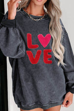 Valentine’s Day LOVE Round Neck Long Sleeve Sweatshirt for a perfect OOTD – dress to impress outfits from Amexza