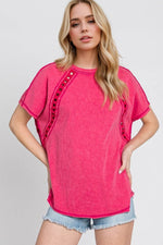 Double Take Full Size Cutout Round Neck Short Sleeve T-Shirt - Amexza
