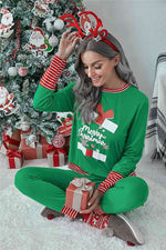 Full Size MERRY CHRISTMAS Graphic Top and Pants Lounge Set for a perfect OOTD – dress to impress outfits from Amexza