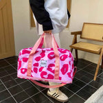 Oxford Cloth Printed Travel Bag Hot Pink One Size for a perfect OOTD – dress to impress outfits from Amexza