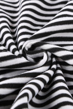 Striped Round Neck Long Sleeve T-Shirt - Amexza