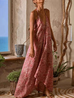 Printed Halter Neck Maxi Cami Dress